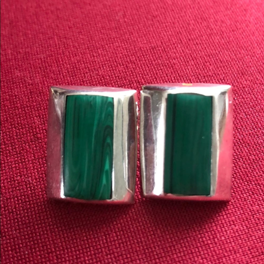 Malachite 925 sterling silver earrings